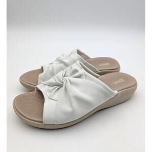 Life Stride Cherish Slide Sandals Open Toe Women's Bright White Size US8M EU38.5